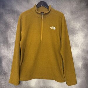 North Face Pullover Mens Large Brown Half Zip Sweater‎ Outdoors Hiking